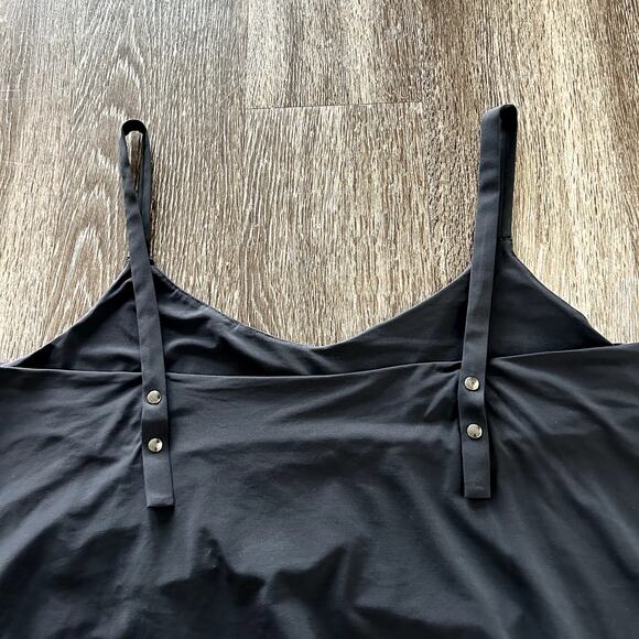 EUC Aday Snap To It Black Tank Top Sz XL Adjustable Straps Minimalist Activewear - Picture 6 of 16